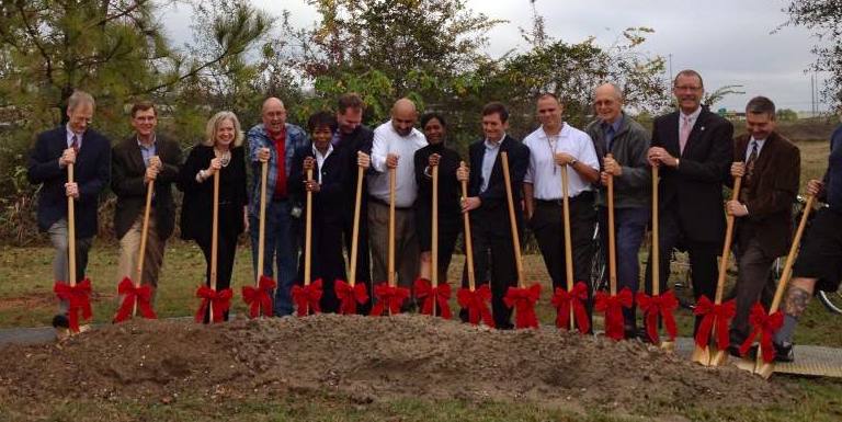 December 2012: Capital Area Pathways Project (CAPP) partners joined together for a ground breaking ceremony, officially launching construction of the new walking/running/biking path for East Baton Rouge Parish residents.