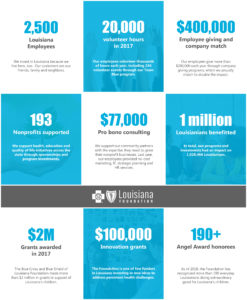 BCBS Foundation 2017 community partnerships report infographic.