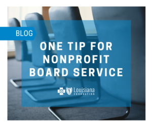 One tip for nonprofit board service blog post.