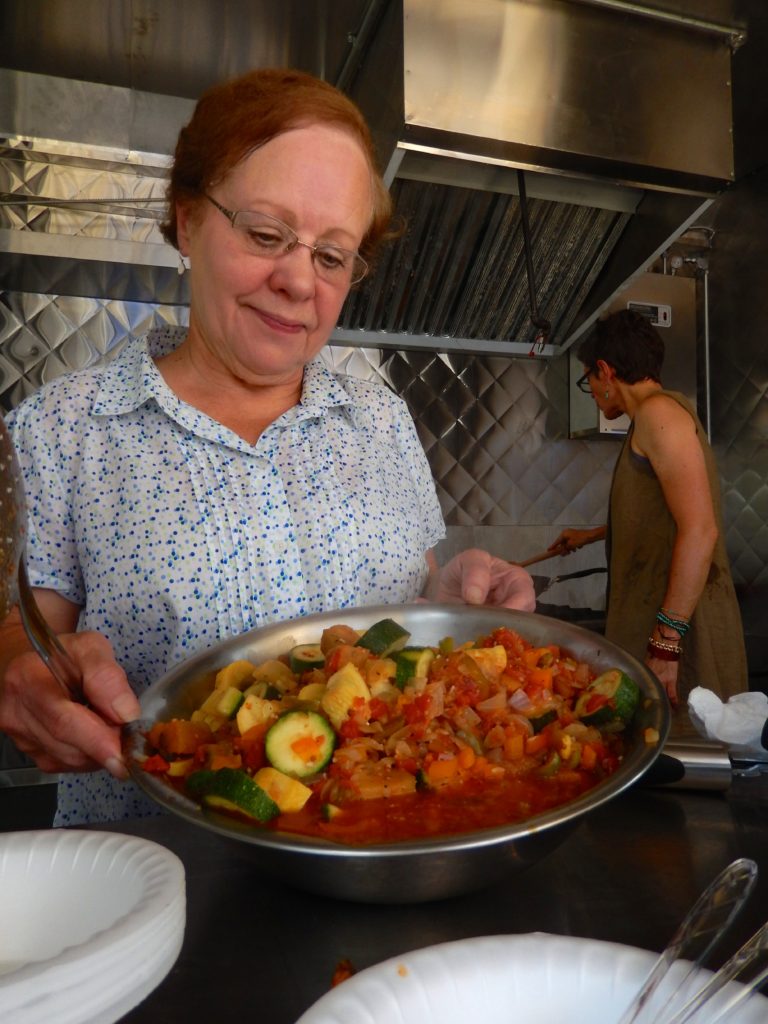 Nutrition on Wheels truck now serving fresh produce dishes throughout Central LA. On the menu this day: ratatouille! 